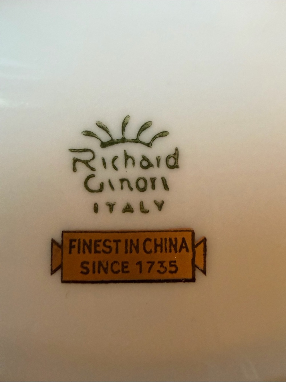 Richard Ginori 1735 Porcelain Bowl with Gold Trim and Scenic Transfer - Picture 7 of 9